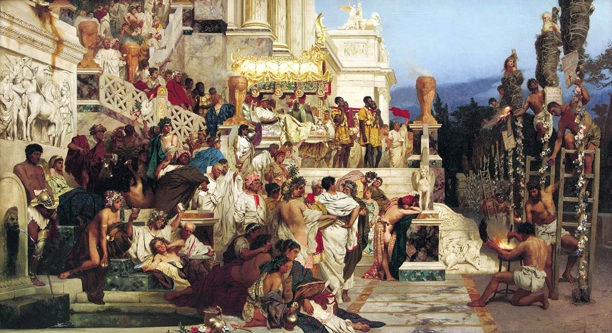 لوحة "مشعل نيرون" للرسام هنريك  سيميردزكي (1876)- المتحف الوطني، كراكوف